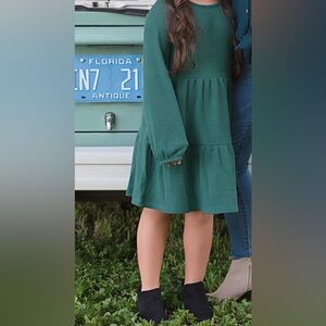 Cat & Jack Forest Green long sleeve dress